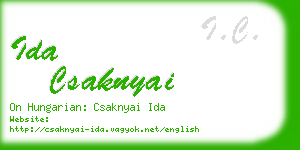 ida csaknyai business card